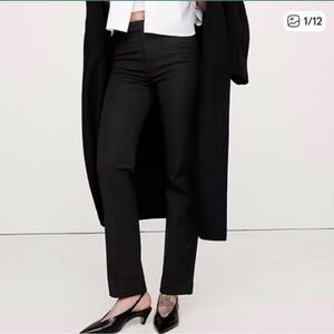 Banana Republic LONG Mid Rise Straight Sloan Pant Black 12 754557